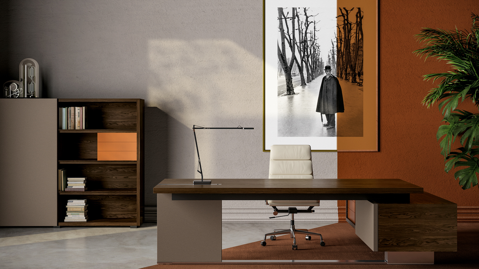 Modern office desk Oyster by Ora Office, design Roberto Danesi